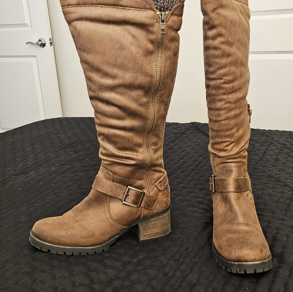 Crown Vintage Chelie Tall Brown Leather Boots - Sz 11 - Picture 12 of 13